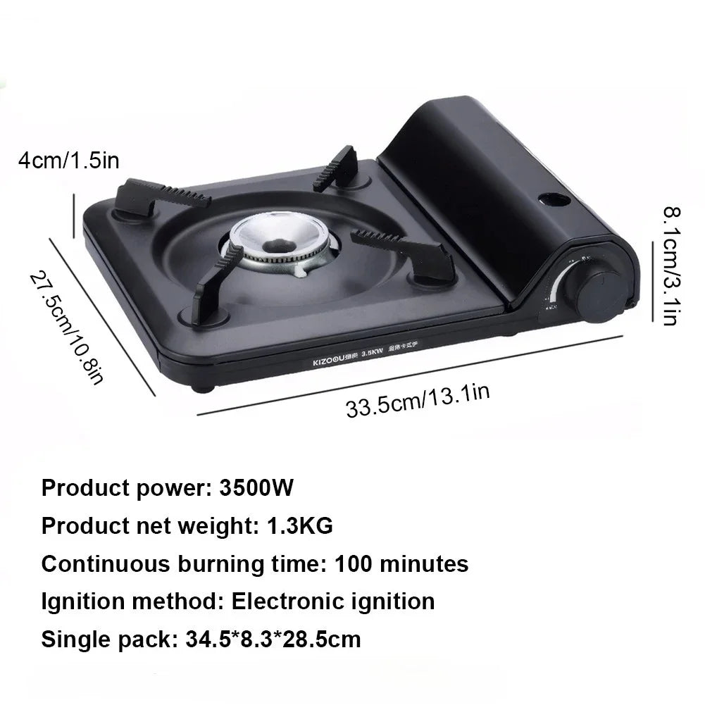 Single Burner Camping Gas Stove - Automatic Ignition Cassette Outdoor Cooking Hiking Picnic