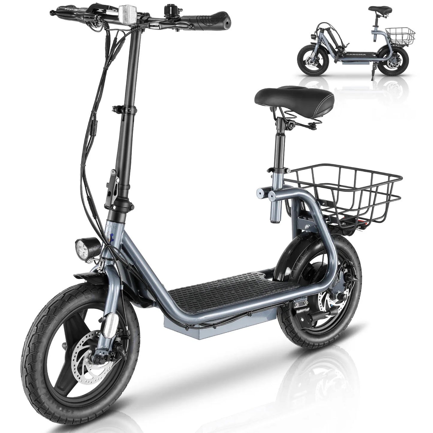 560W Electric Scooter with Seat 14" Tire, 30 Miles,20MPH Max Speed, Foldable Electric, Adults 300 LBS