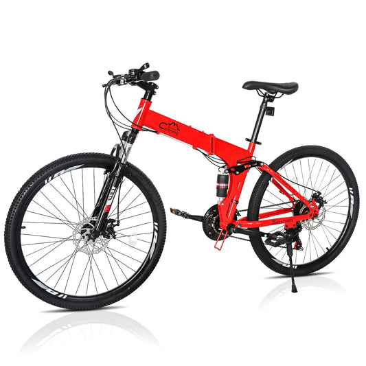 Survivals 26'' Land Rover TX30 Mountain Bike - High Carbon Steel, 21, 100kg Capacity, Red & Black