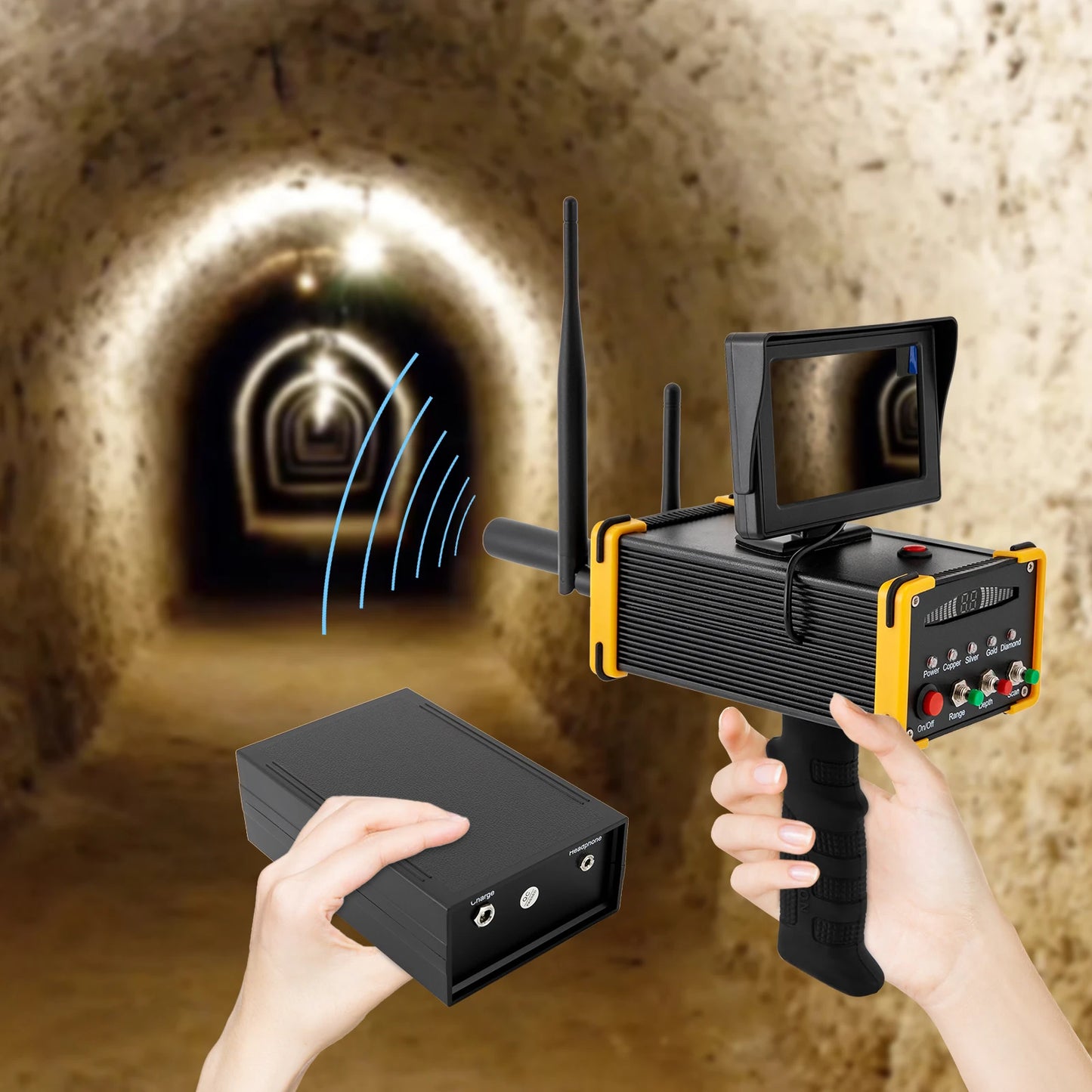 Metal Detector Gold Finder Underground Scanner High Definition Screen Gold Silver Copper AC100‑240V