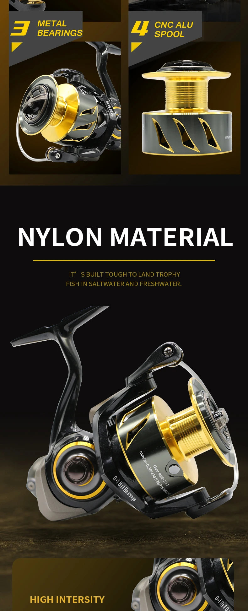 SW Spinning Reel Ultralight  Saltwater Surf Reel  5.0:1 9+1 BB Max Drag 12kg Fishing Reels Wheel