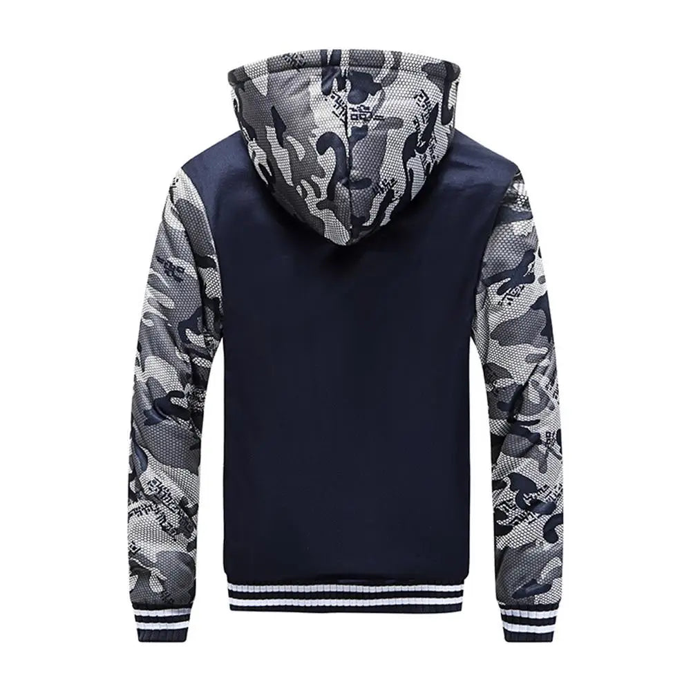 Men's Jacket Camouflage Thicken Winter Jackets for Men Fleece Long Sleeve Coat Man Casual Hoodies