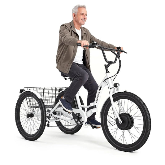 E-Tricycle, Adults, Peak 600W Folding, 24" 499Wh Ebike for Seniors, 15.5MPH Electric Bike