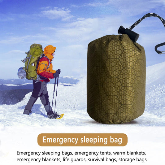 Thermal Sleeping Bag,Survival Blanket PE Aluminum Film Warm Windproof Waterproof for Outdoors