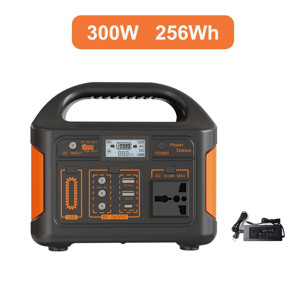 500W 300W Portable Power Station AC 110V Solar Generator LiFePO4 Battery UPS Emergency camp Home