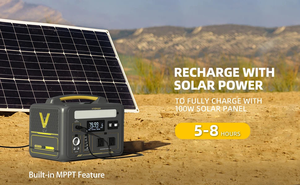 600X with 110W Solar Panel included,600W 299Wh LiFePO4 Solar Charger
