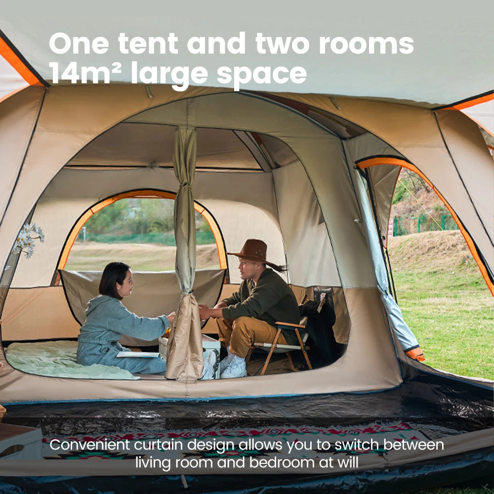 Large Family Tent 8-12 Person 2 Room Windproof, Sun Protection bug Net, Instant ,4 Season