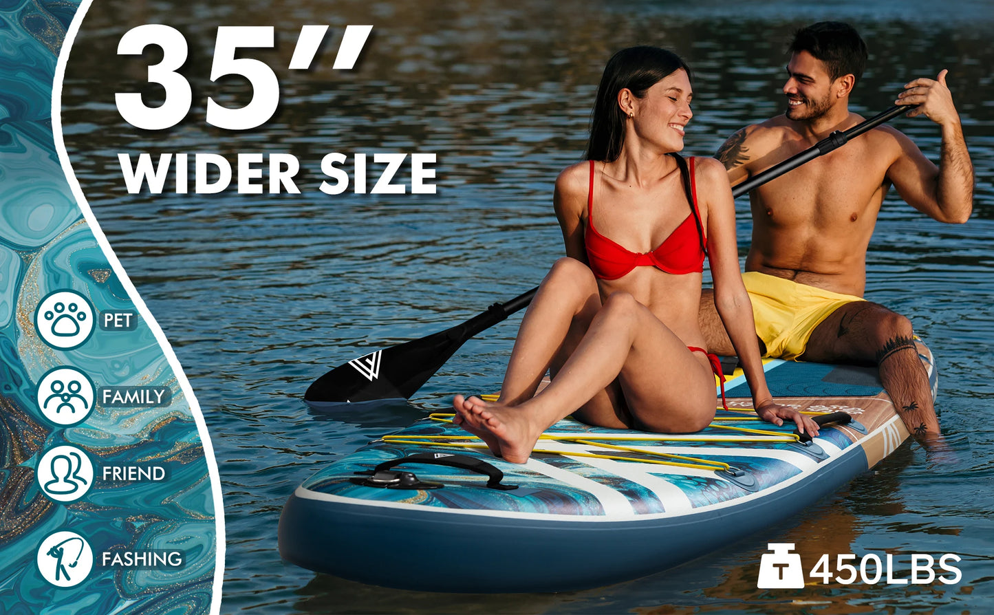 Waterproof Inflatable Paddle Board 11'6''x35''x6''Adult Standing Style Aquatic, Accessories