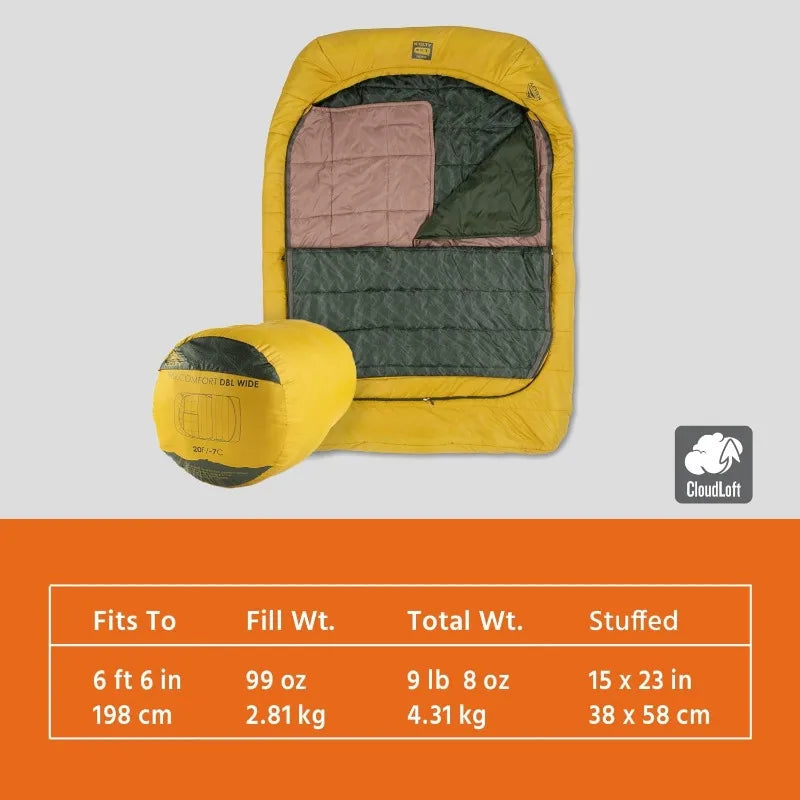 Tru.Comfort Doublewide 20 Degree Sleeping Bag – Two Person Synthetic Camping  Couples