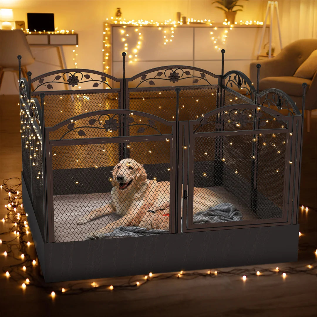 8 Panels, Heavy Duty Dog Playpen Outdoor Indoor Metal Fence,Waterproof Fertility Pad