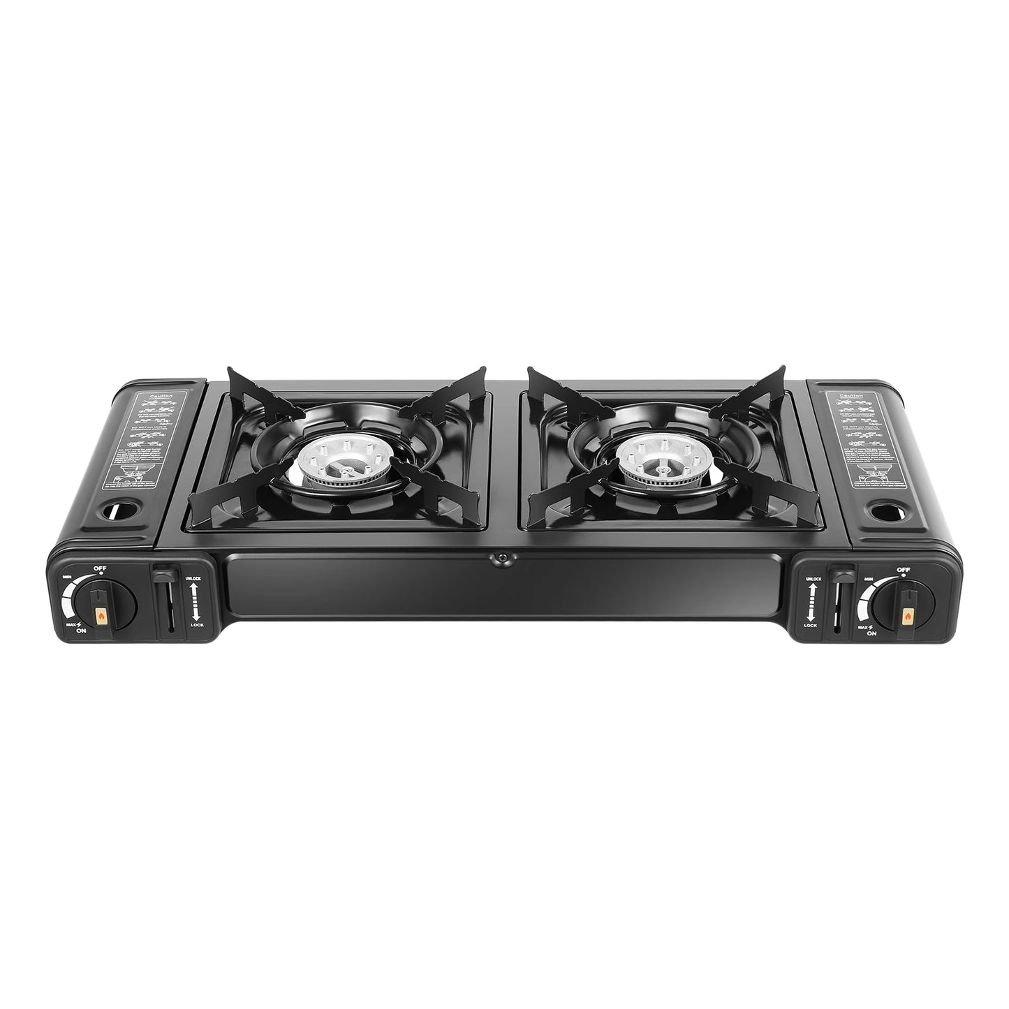Camping Stove Dual Burner W/Grill Tray & Storage Case Portable Outdoor Cooking ,Picnic BBQ Hiking