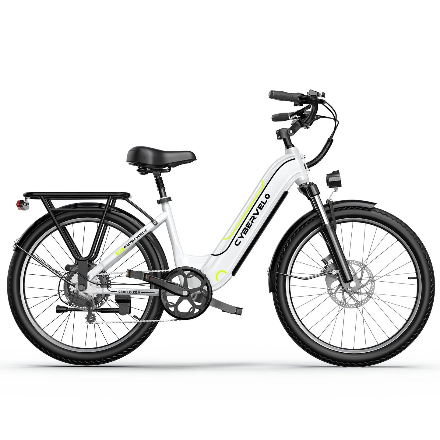 26" Electric E Bike with 7-Speed,1000 Peak, Adults,up 80 Miles Removable Battery