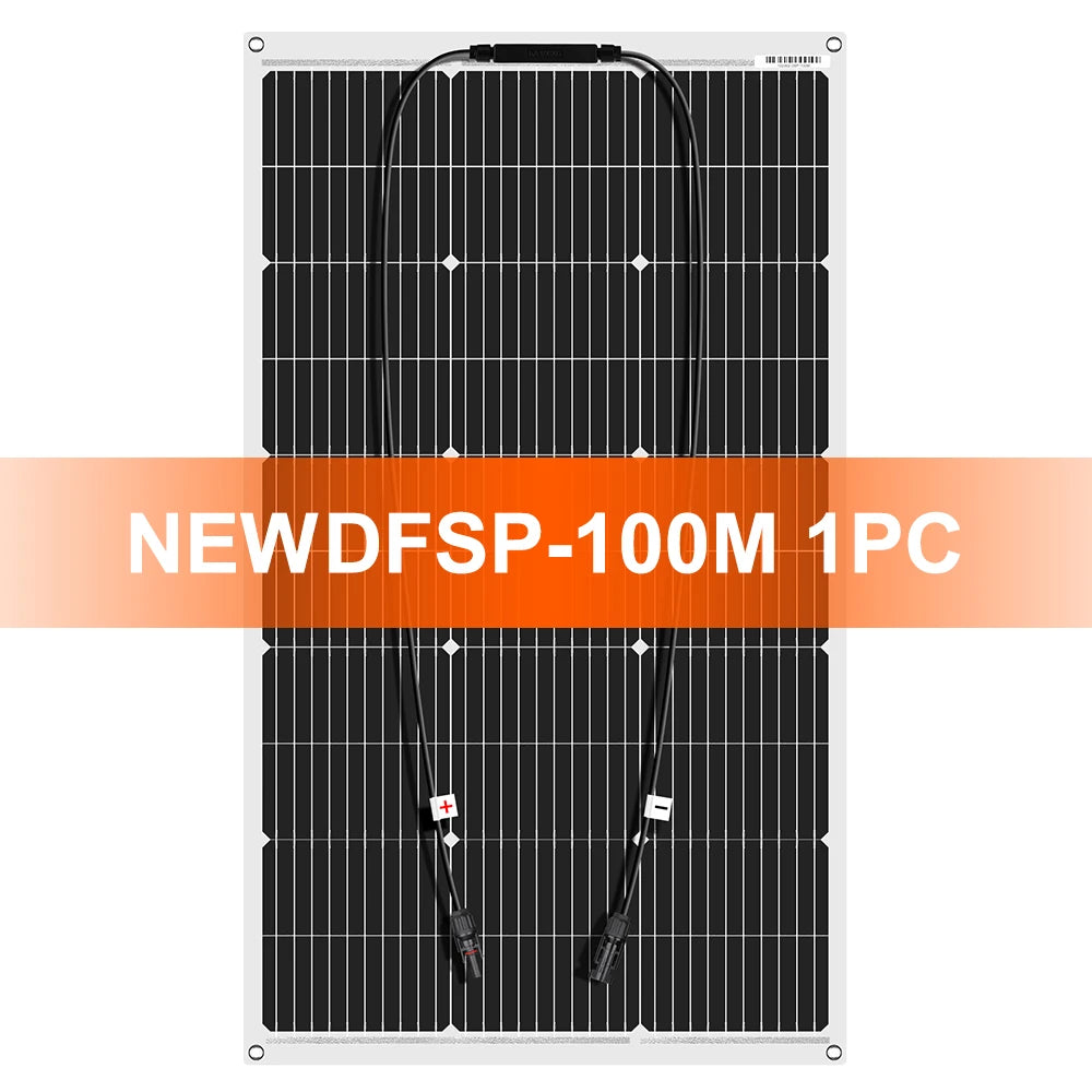 18V 100W/200W/400W Flexible Solar Panels Waterproof Monocrystalline S Camping RV Home Charge 12V