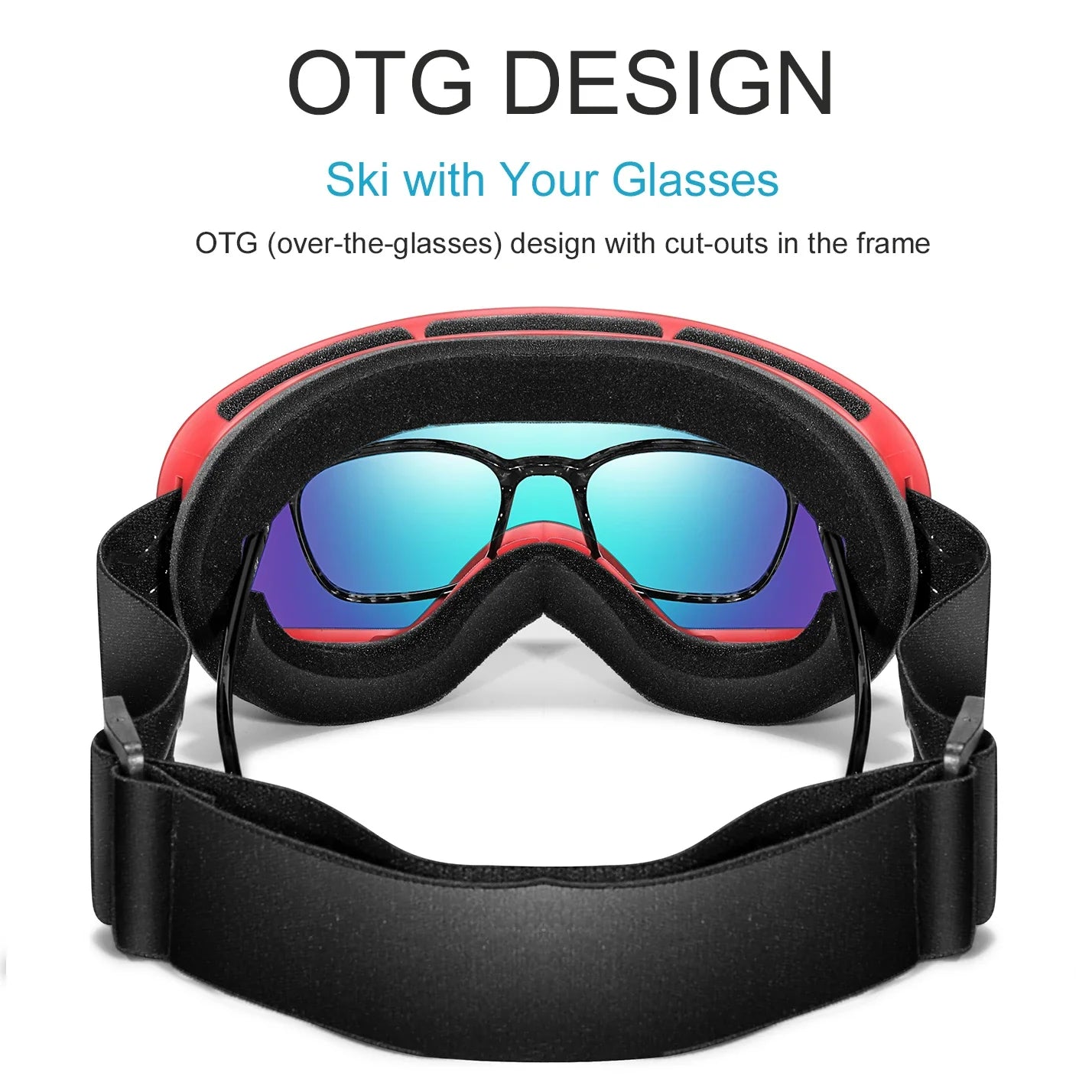 Winter Outdoor SKI Goggles Men/Women Teen, Free Optical Frame/Bag, UV400 Anti-Fog Snowboard Eyewear
