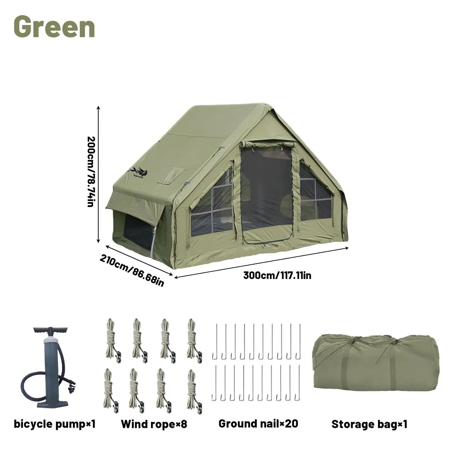 4-8 Person Inflatable Camping Tent - Quick-Setup Air Frame, 4-Season Waterproof Shelter, Stove Jack