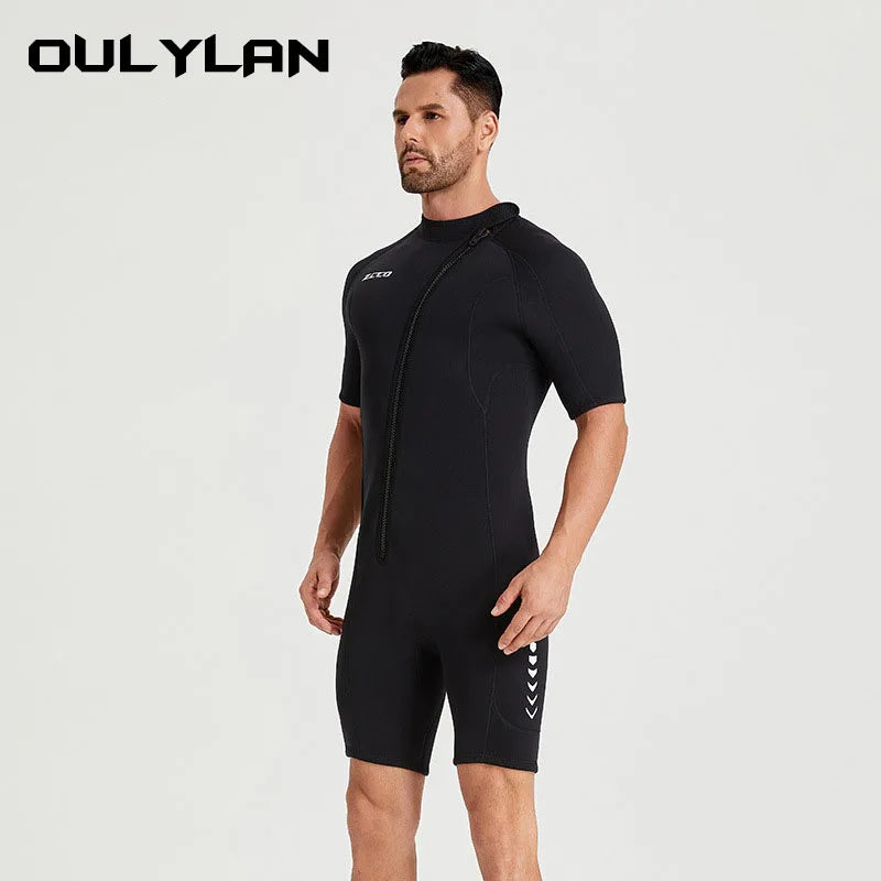 Oulylan 3MM Diving Suit Short Sleeve Surfing Snorkeling Neoprene Wetsuit Men women Scuba