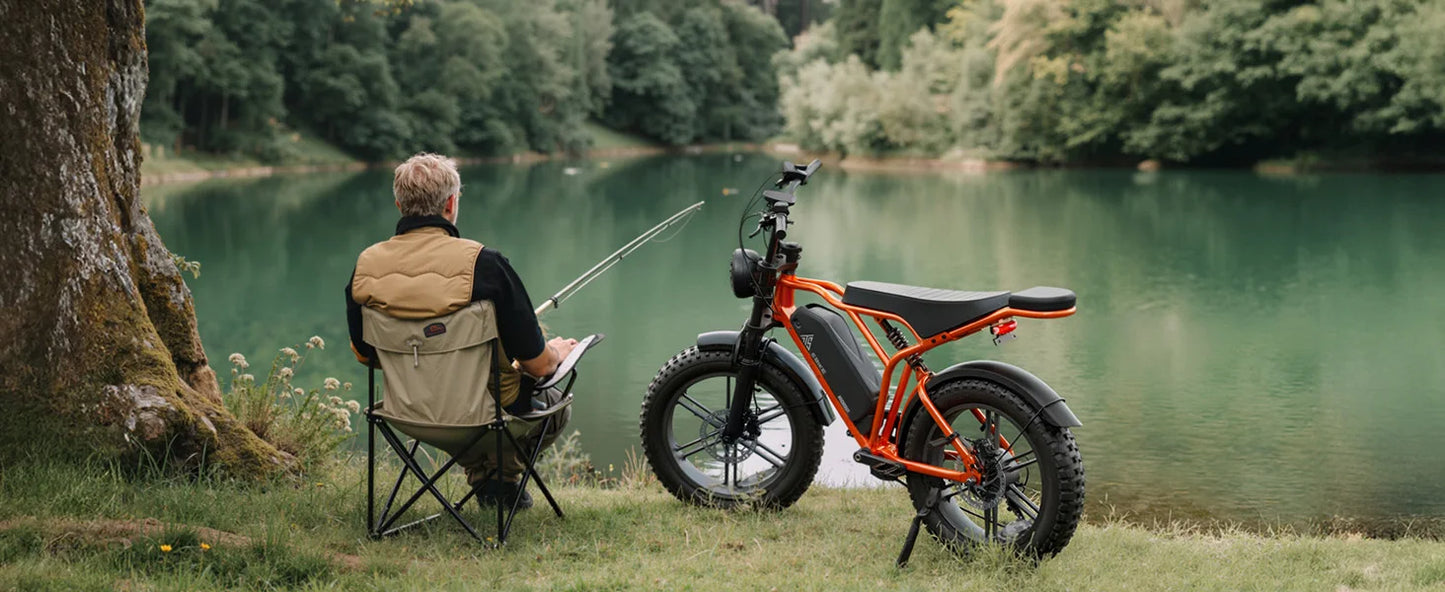 TST R002S 1500W E-Bike, 20" fat tires, all-terrain, 60-90 miles range, 28MPH, 48V 15/25Ah battery.