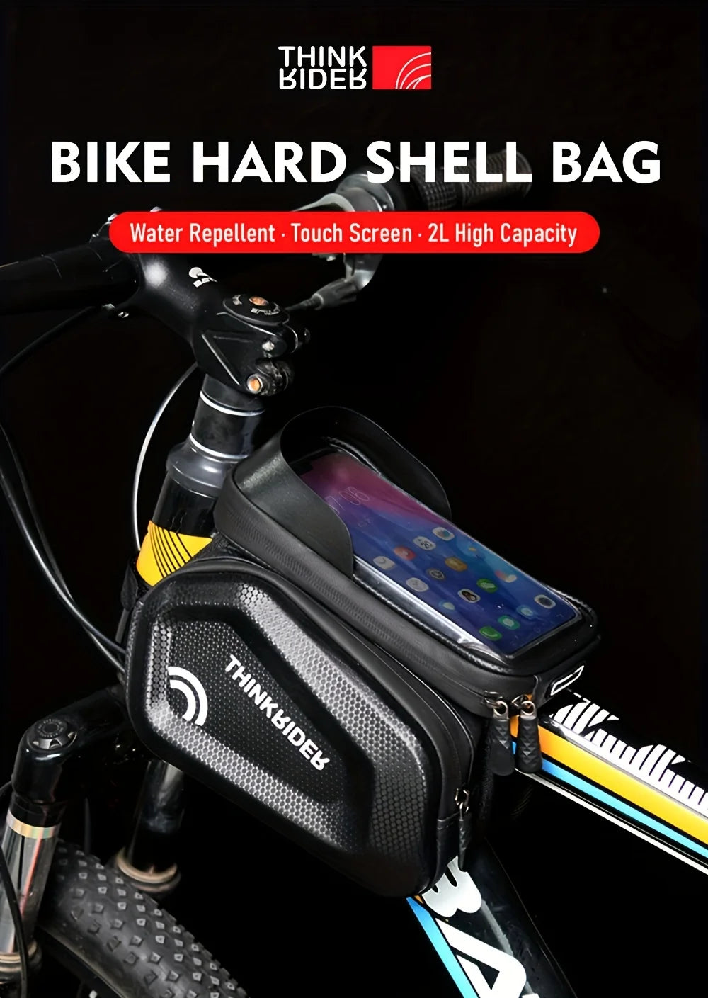Bike Bag Frame Front Top Tube Cycling Bag Waterproof 7in Phone Case Touchscreen Bag MTB Pack