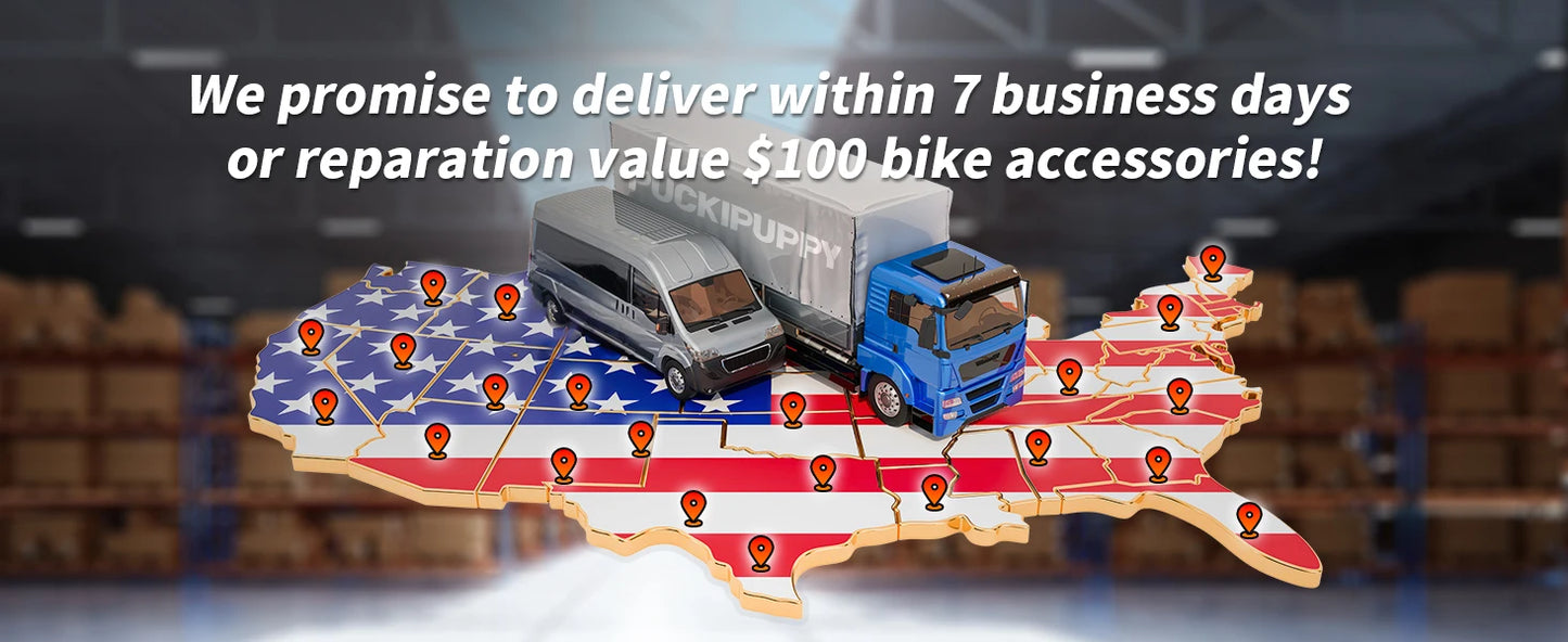 PUCKIPUPPY E-Bike, Adults 960W Peak 48V 15AH 7 Speed All Terrain 26" Fat Tire Front Suspension