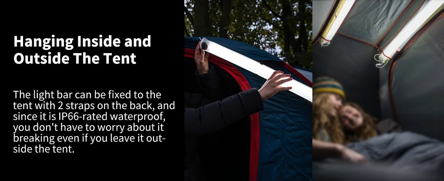 Solar Camping Lantern 2000mAh Folding Waterproof 3 Warm Light,Hiking Camping Fish USB-Type C