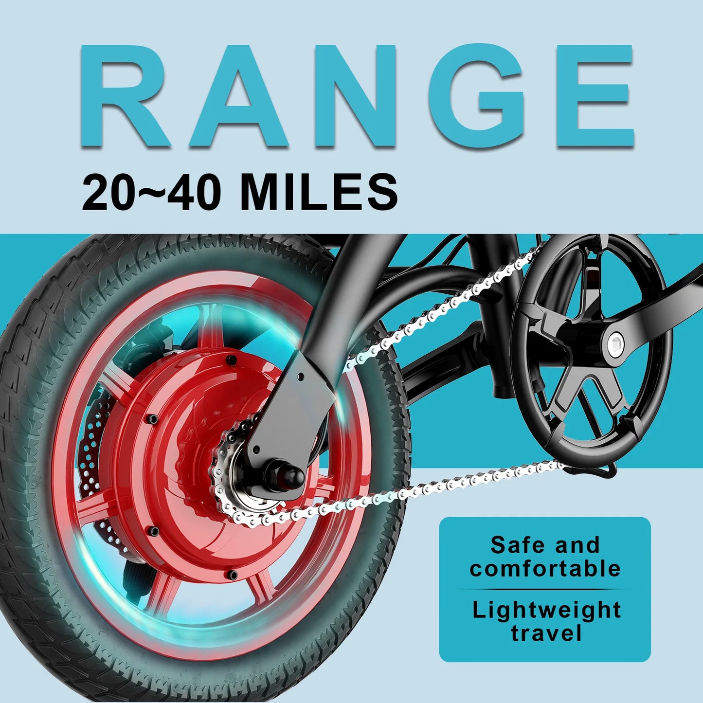 350W high-speed gear motor , foldable electric bicycle 15.5 miles lightweight small men's and women's adult