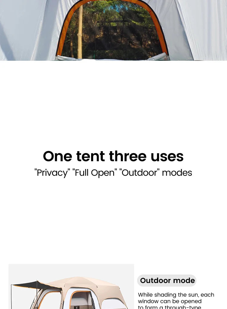 Large Family Tent 8-12 Person 2 Room Windproof, Sun Protection bug Net, Instant ,4 Season