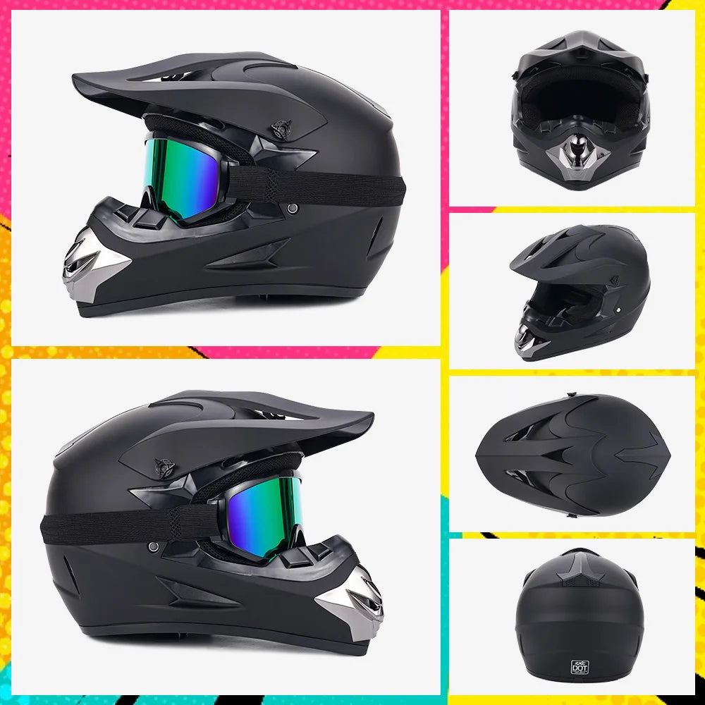 Motorcycle Full Face Helmet Men Women Fashion with Dual Lens racing full face helmet motorcycles