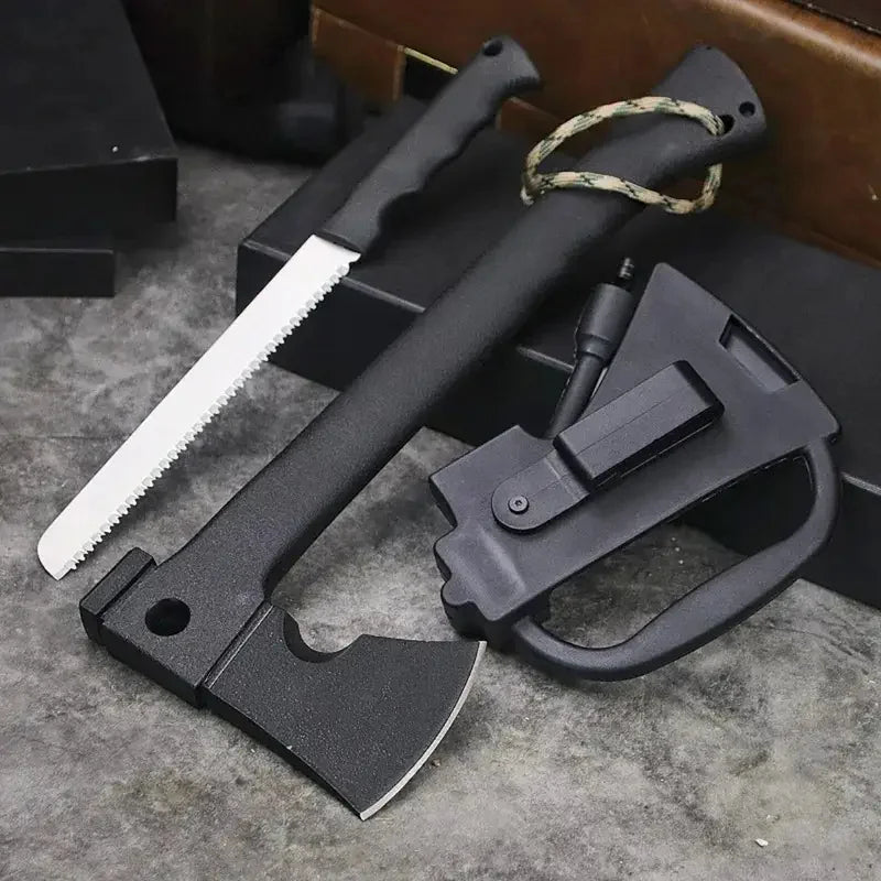 Camping Axe, Survival Gear Lightweight, Nested Serrated Wood Saw Knife, Magnesium Fire Starter Tool