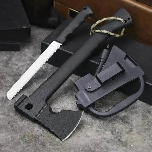 Camping Axe, Survival Gear Lightweight, Nested Serrated Wood Saw Knife, Magnesium Fire Starter Tool