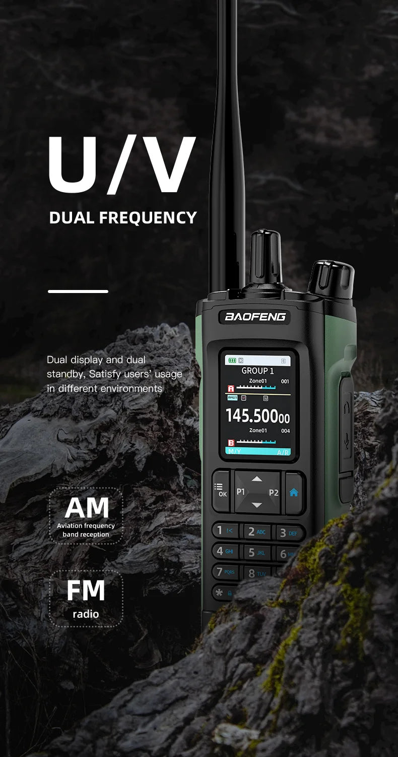 New UV-32 Walkie GPS 10W Bluetooth APP Prog,Multi Band Wireless Copy Freq.Type-C UV32 Ham 2 Way