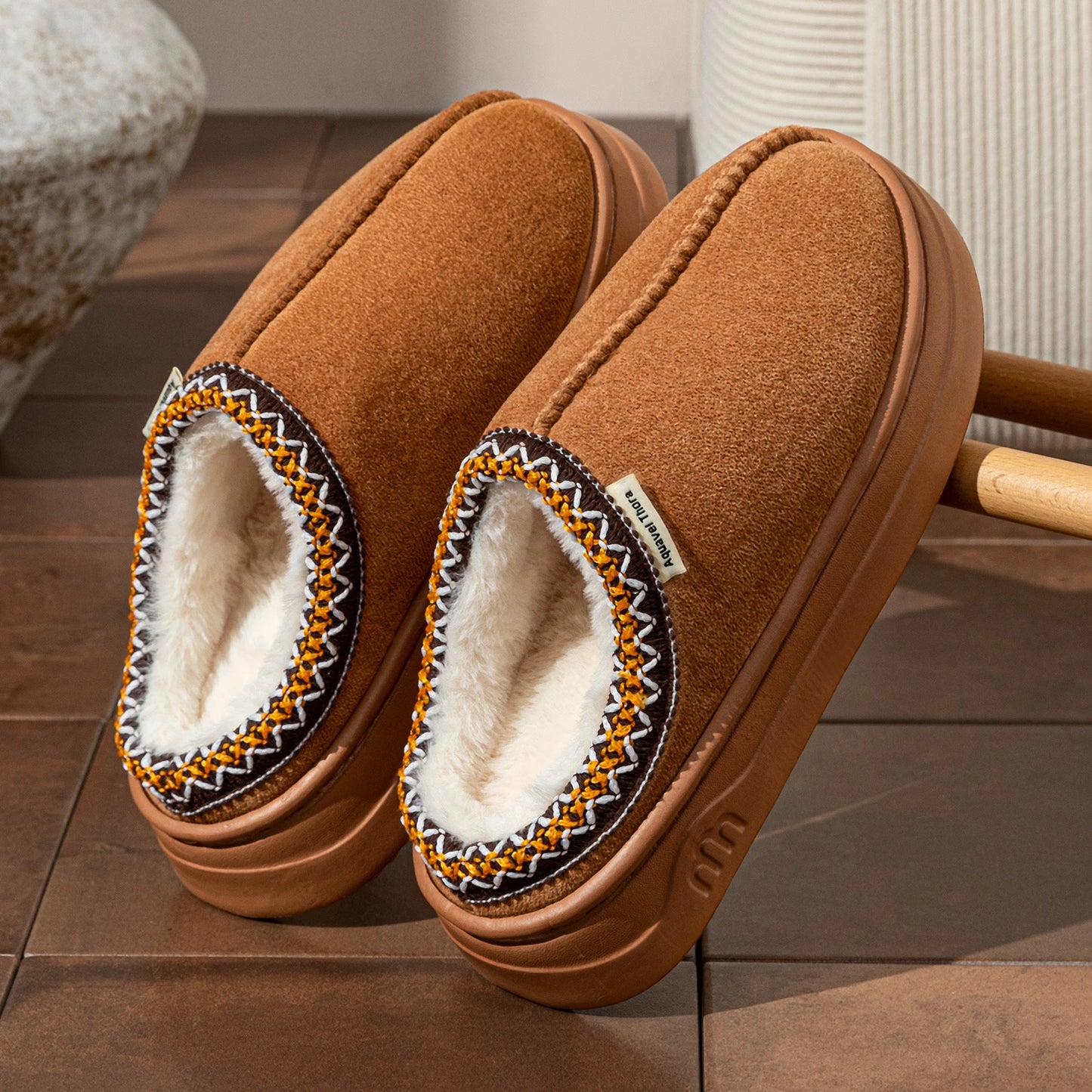 Winter MEN/Women's Slippers fuzzy Fur Anti-slip Soft Sole Outdoor Indoor Warm Comfort Houseshoes