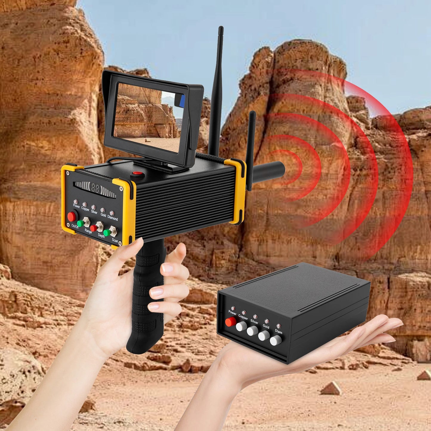 Metal Detector Gold Underground High Definition Screen for Gold Silver Copper AC100‑240V (US Plug)