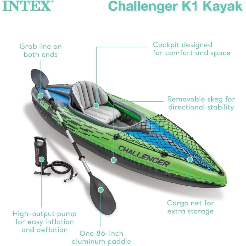 nflatable Kayak Series: Includes Deluxe 86in Kayak Paddles and High-Output Pump Strong PVC