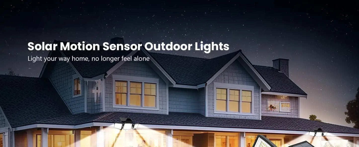 3Pack Outdoor Solar Lights, 210LED 2500LM Motion Sensor Security Lights, IP65 Waterproof