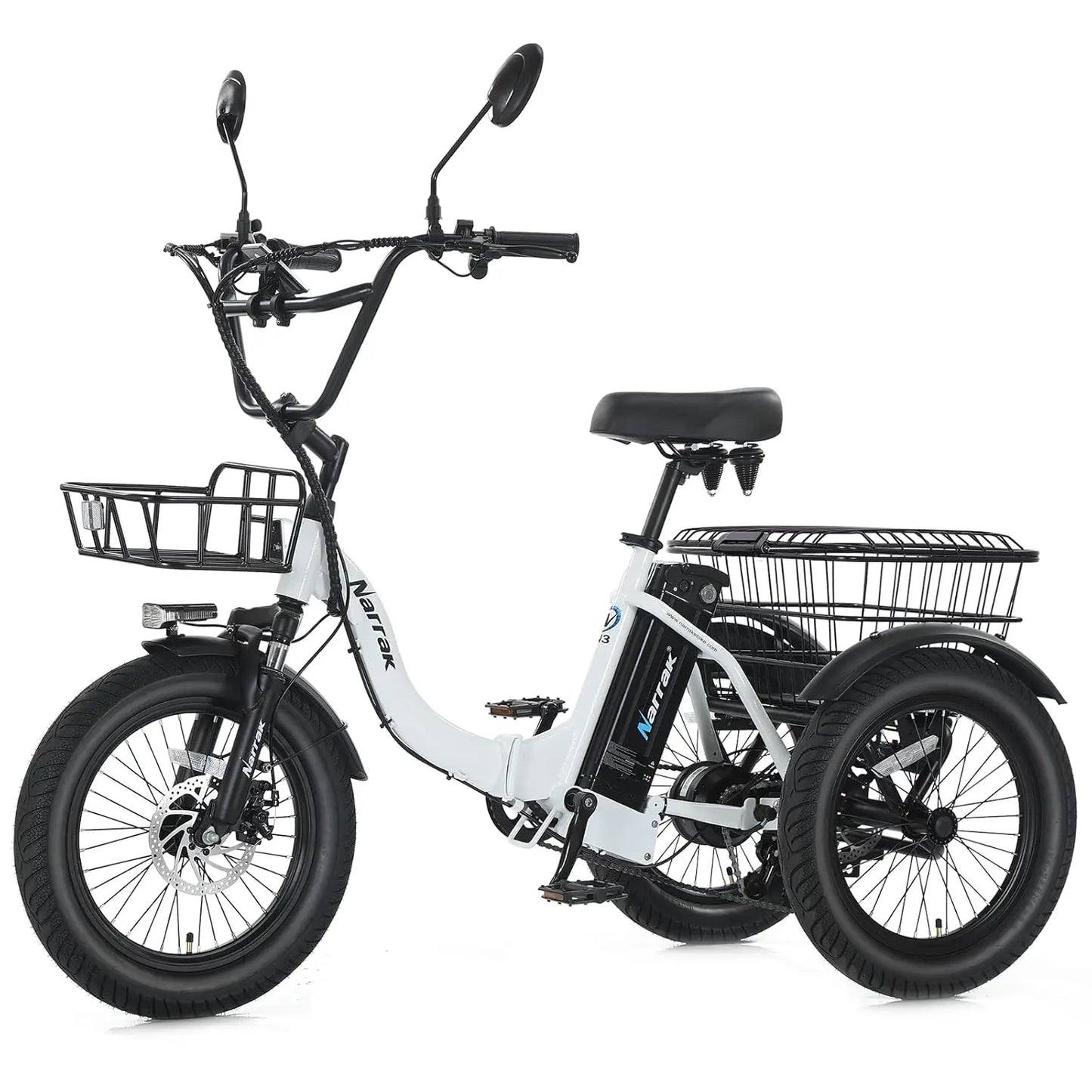 E-Tricycle, Adults,Fat Tire Folding ,3 Wheels E-Bikes, Peak 700W Step-Thru, Customized