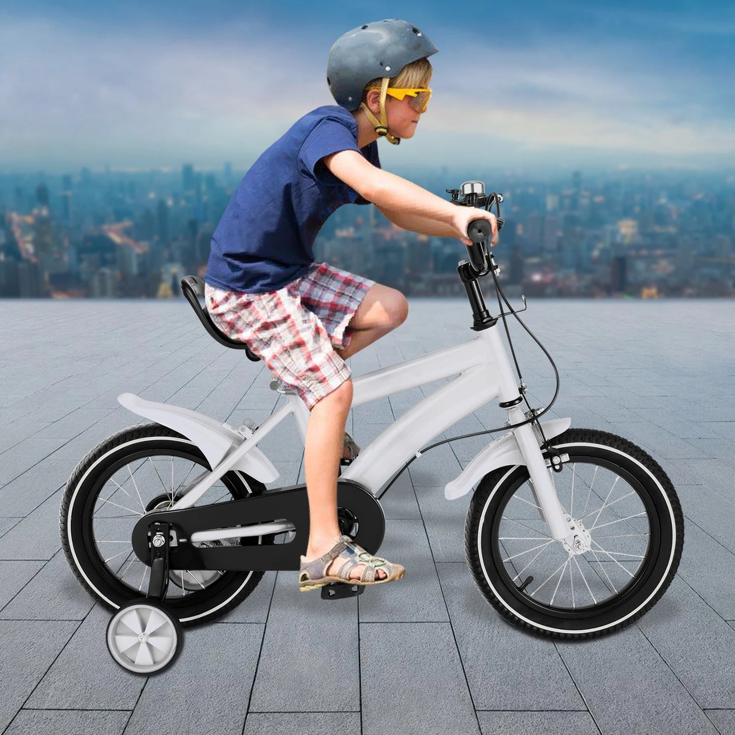 14 Inch Bike Boys Girls Bicycle Student Bike for 2-11 Years Kids Bike White/Red/Blue/yellow
