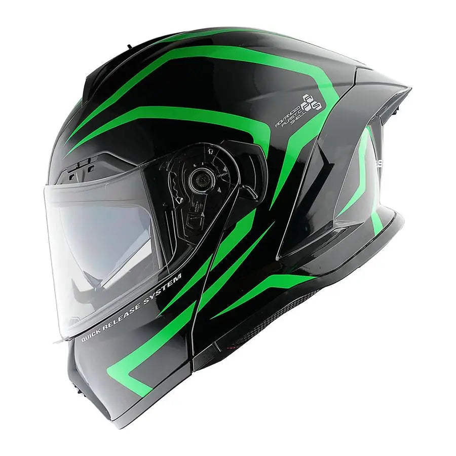 New Motorcycle Bike Modular Full Face Helmet Dual Visor Sun ShieldRechargeable LED Tail Light LEDX90