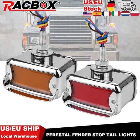 12 LED Side Marker Light Dual Face Flash Brake Stop Warning Lights Truck Motorcycle ATV Caravan