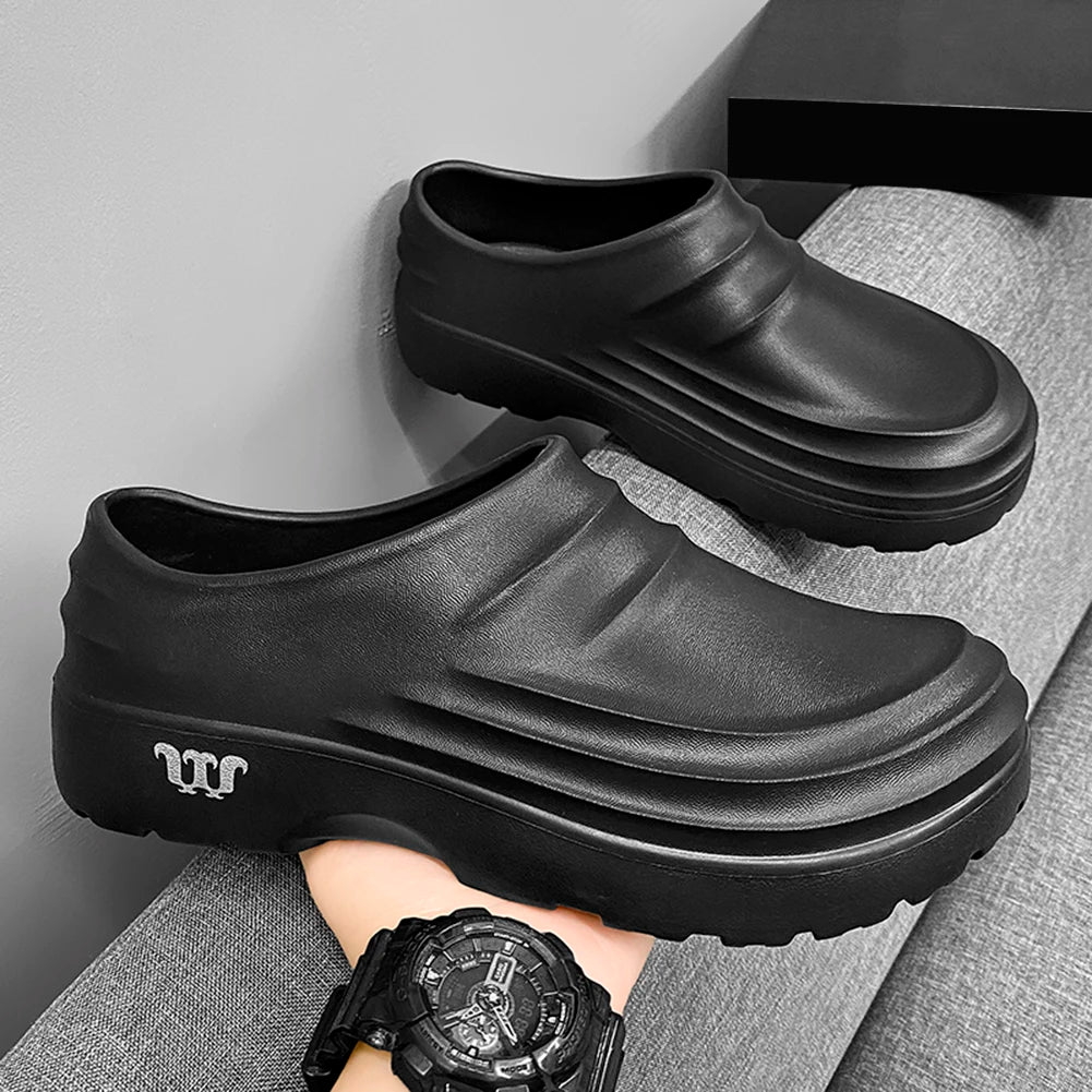 Summer Chef Shoes Thickened Work Loafers Non-slip Warm Lined Fishing Shoes Waterproof Unisex Garden