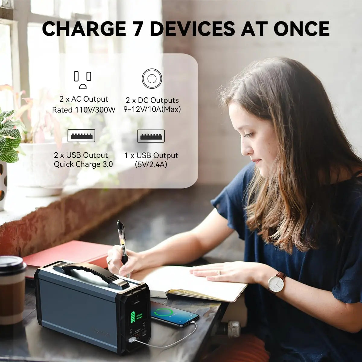 300W Solar Generator 222Wh Portable Power Station 60000mAh Rechargeable Lithium Battery Bank