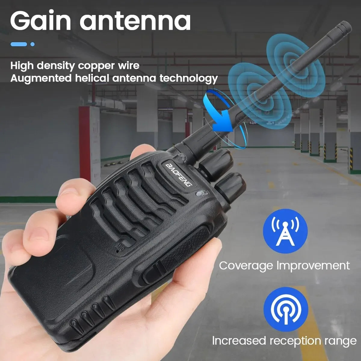 2Pcs BF 888S Walkie Talkie UHF 400 470MHz Long Range Two Way Ham Radios Transceiver, Hunting, travel