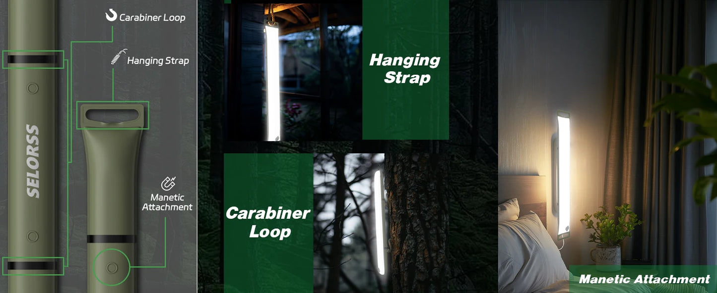 Solar Camping Lantern 2000mAh Folding Waterproof 3 Warm Light,Hiking Camping Fish USB-Type C