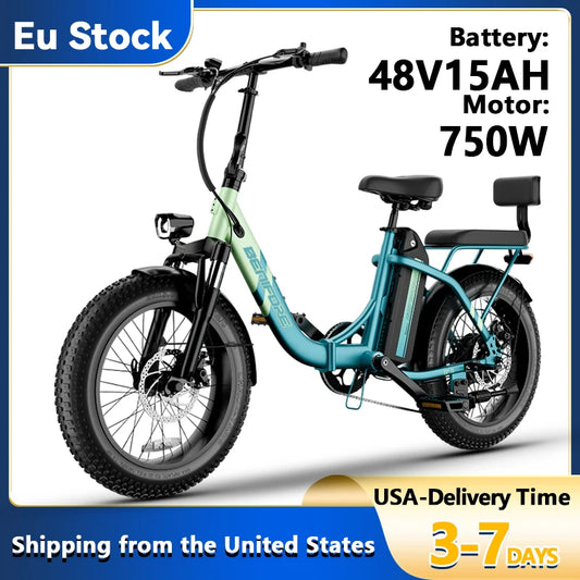 City E-Bike 750W Motor 48V15AH Battery, Seat Back + Footrest Electric Bike 26*3.0-inch Fat Tire