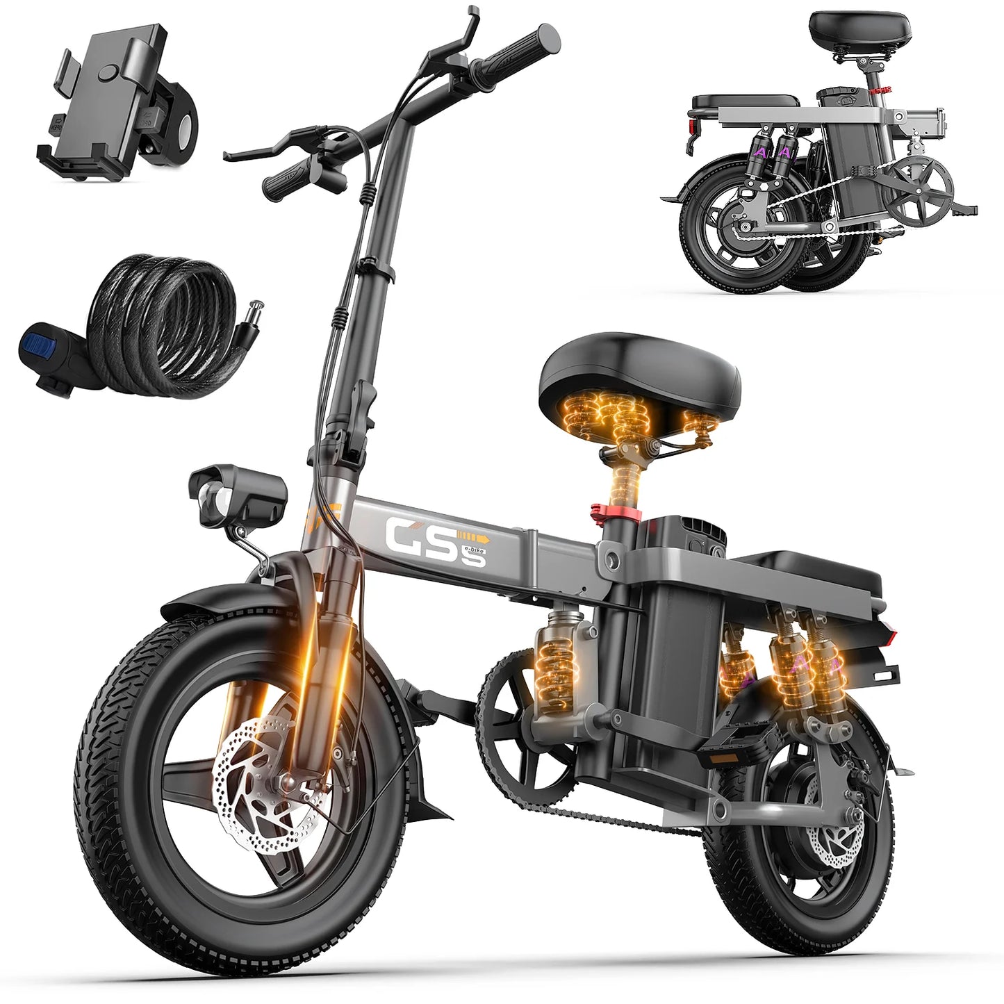 E-Bike for Adults Teen-Folding,750W Peak Motor,20+MPH 35 Miles,Commuter 48V 15AH Removable Battery