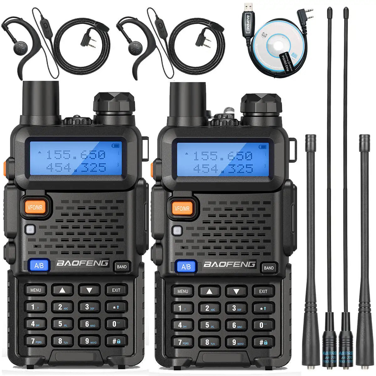 2PCS UV-5R Walkie Talkie Dual Band VHF UHF TwowAYLong Range 128CH VOX Transceiver UV5R UV 5R Ham Radio