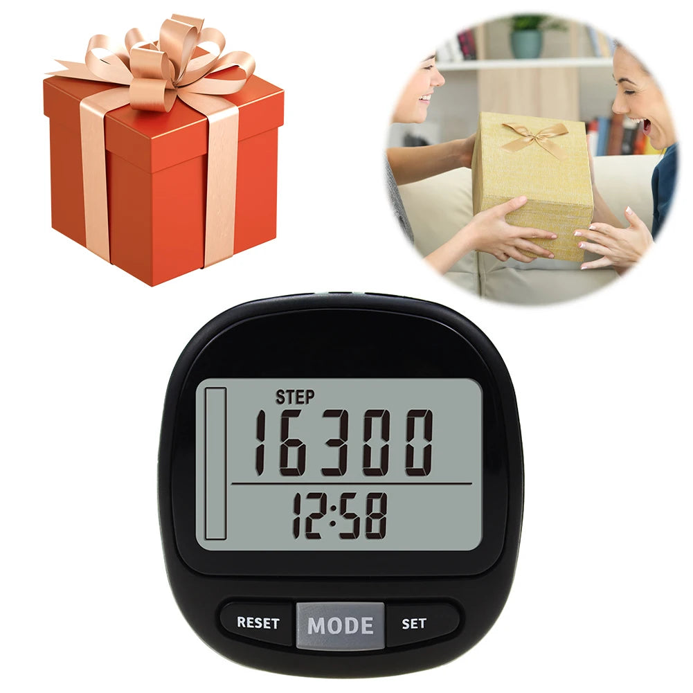3D Pedometer Walking Step Counter Large LCD Display Accurate Steps Tracker Battery Op.Adults Seniors