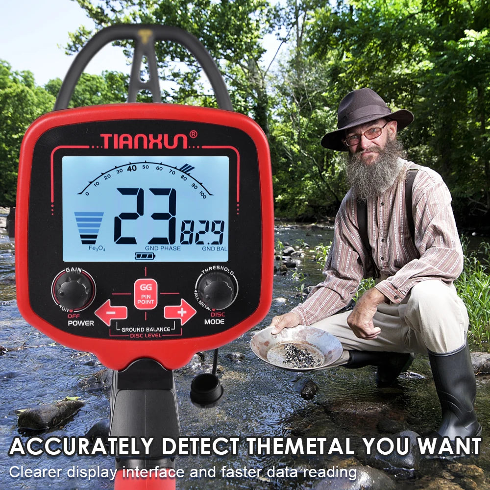 TX-850L Metal Detector Professional Depth Metal Detector High Sensitivity Gold backLight Pinpointer