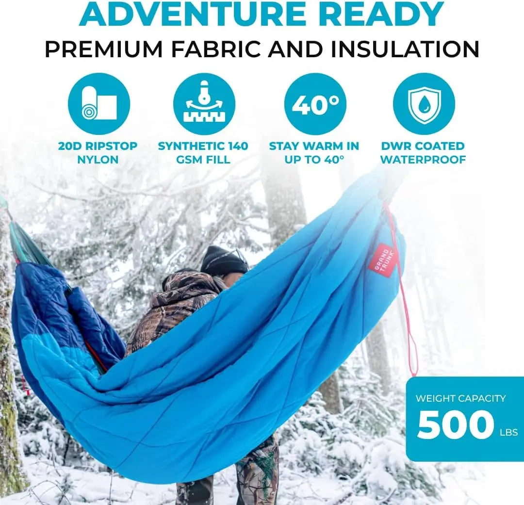 3-in-1 Hammock Underquilt, Sleeping Bag & Blanket - Lightweight & Warm for Outdoor Adventures