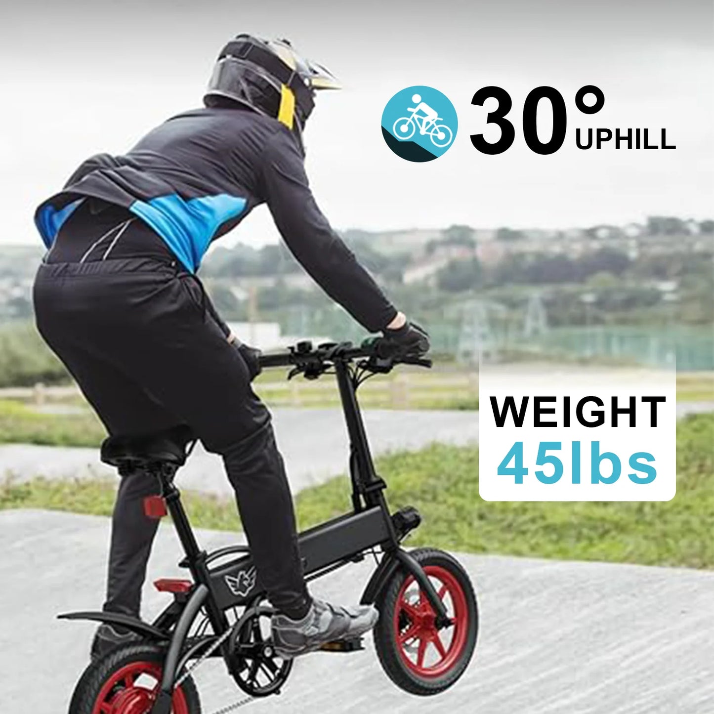 350W high-speed gear motor , foldable electric bicycle 15.5 miles lightweight small men's and women's adult