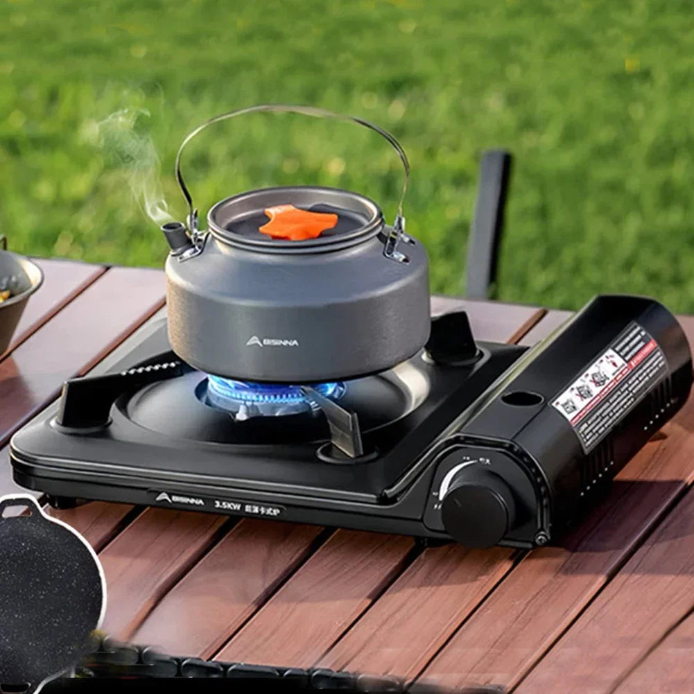 Single Burner Camping Gas Stove - Automatic Ignition Cassette Outdoor Cooking Hiking Picnic